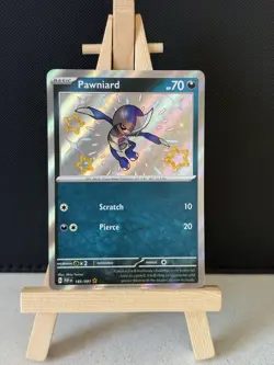 Pawniard - 185/091 - Paldean Fates - Baby Shiny Rare Pokemon TCG Card NM #3 - Image 1