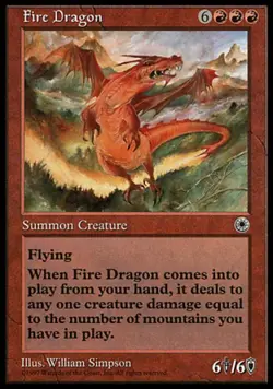 MTG English Fire Dragon NM Normal Portal - Image 1