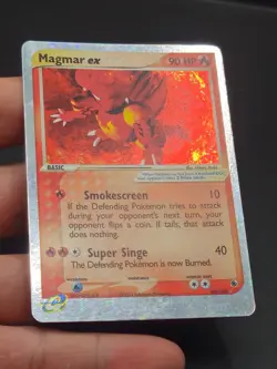 Pokemon Card Magmar EX 100/109 Ruby and Sapphire Holo - Image 3
