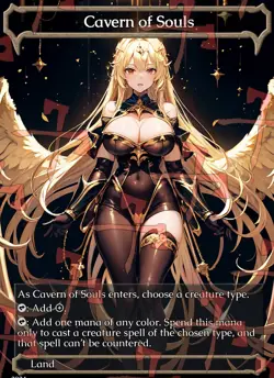 Cavern of Souls Angel Anime Waifu Style Card For EDH and Playtest - Image 1