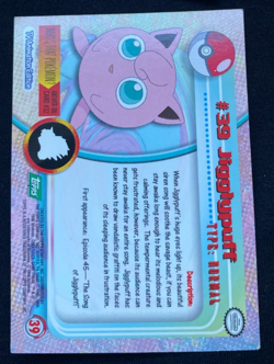 Jigglypuff #39 Topps Pokemon Card - Topps Blue Logo TV Animation Edition NM/LP - Image 2