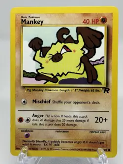 MANKEY - 61/82 - Team Rocket - Pokemon Card - NM - Image 2