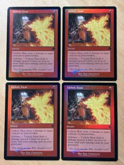 MTG Magic the Gathering 1x Unholy Heat Foil Retro Frame Modern Horizons 3 NM - Image 1