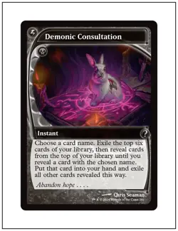 1x Demonic Consultation, Future Sight Frame, Mystery Booster 2 Magic MTG NM - Image 1
