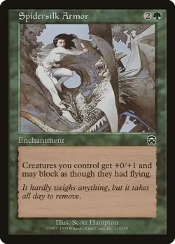 Mercadian Masques Spidersilk Armor MTG Magic the Gathering NM - Image 1