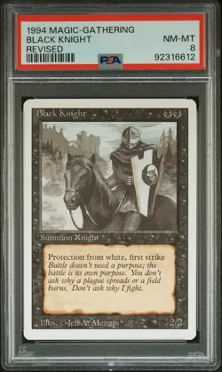 1994 MTG REVISED BLACK KNIGHT PSA 8 - Image 1