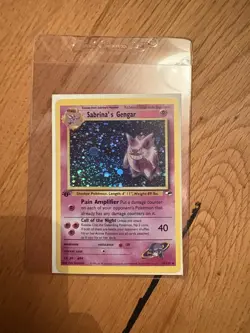 Pokemon TCG Sabrinas Gengar 14/132 Gym Heroes Holo Rare 1999 Near Mint Condition - Image 1