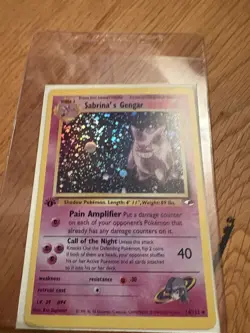 Pokemon TCG Sabrinas Gengar 14/132 Gym Heroes Holo Rare 1999 Near Mint Condition - Image 2