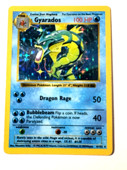 Gyarados 6/102 MP Holo Shadowless Rare TCG Base Set Pokemon Card - Image 1