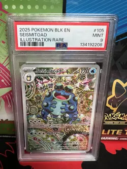 Pokemon Seismitoad 105/086 Sv: Black Bolt Illustration Rare Holo PSA 9 English - Image 1