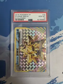 2016 POKEMON XY EVOLUTIONS #32 STARMIE BREAK PSA 10 - Image 1