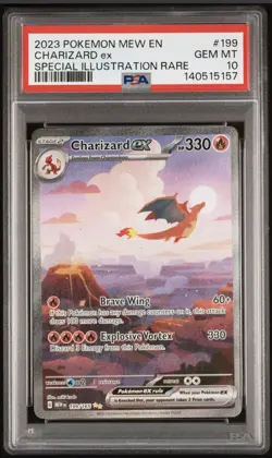 2023 POKEMON MEW EN-151 SPECIAL ILLUSTRATION RARE #199 CHARIZARD EX PSA 10 - Image 1
