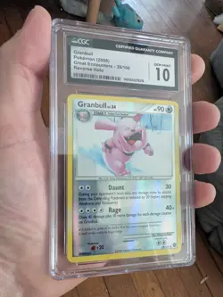 (POP 4) CGC 10 GEM MINT Granbull 39/106 Great Encounters Reverse Holo Pokemon - Image 2