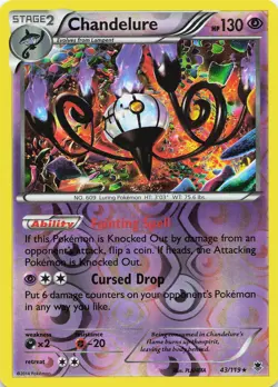 Pokemon Chandelure Reverse Holo XY - Phantom Forces #43/119 NM - Image 1