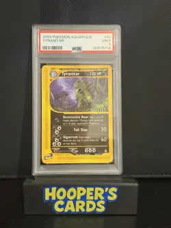Pokemon 💎PSA 9 Mint💎2003 Aquapolis #40/147 Tyranitar NON REVERSE HOLO - Image 1