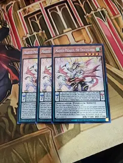 3X Majesty Pegasus, the Dracoslayer- MP23-EN173 1ST ED NM Secret Rare Yugioh - Image 1