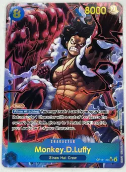 Monkey.D.Luffy OP11-118 SEC Alt Art ONE PIECE A Fist of Divine Speed ENGLISH - Image 1