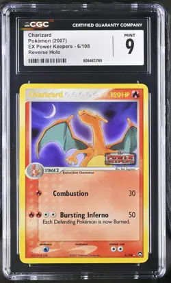 CGC 9 Charizard 2007 EX Power Keepers 6/108 Reverse Holo Stamped Pokemon Card - Image 1