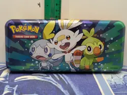 Empty Pokemon Trading Card Game Pikachu and Starters Pencil Case Tin - Image 1