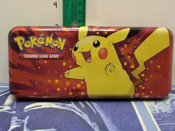 Empty Pokemon Trading Card Game Pikachu and Starters Pencil Case Tin - Image 2