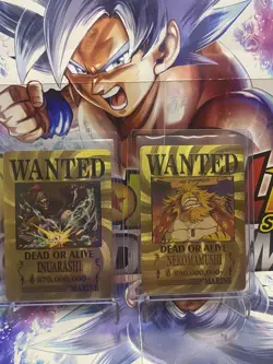 Inuarashi & Nekomamushi✨One Piece Wanted Poster Gold Card Collectible✨ - Image 1