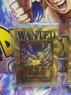 Inuarashi & Nekomamushi✨One Piece Wanted Poster Gold Card Collectible✨ - Image 3
