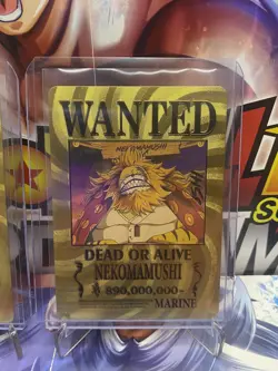 Inuarashi & Nekomamushi✨One Piece Wanted Poster Gold Card Collectible✨ - Image 4