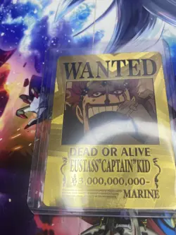 Eustass Captain Kid✨One Piece Wanted Poster Gold Card Collectible✨ - Image 3