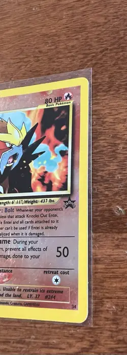 Promo Pokemon TCG Card ENTEI #34 WOTC Black Star Reverse Holo Foil Rare - Image 5