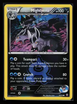 Team Aqua's Mightyena 18/34 Common Double Crisis Pokemon Card - Image 1