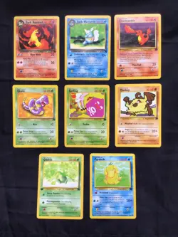 Pokemon Cards: Team Rocket 8 Card Non-Holo Lot - Image 1