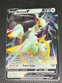 Arceus V 122/172 Metal - Brilliant Stars Arceus UPC Promo Pokemon Card - NM - Image 1