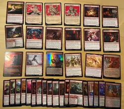 MTG Lot Of 36 Battle For Baldur’s Gate RED Cards Including FOILS - Image 1