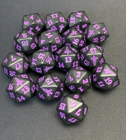 MTG - Murders at Karlov Manor Spindown D20 - Lot of 16 Dice - BLACK/PURPLE - Image 1