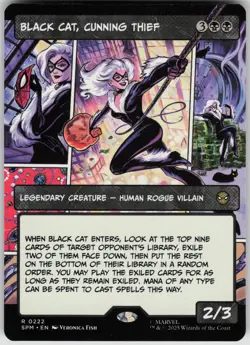 MTG Black Cat, Cunning Thief (Borderless) Normal NM Marvel's Spider-Man Magic 22 - Image 1