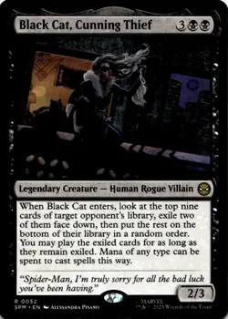 MTG Black Cat, Cunning Thief Normal NM Marvel's Spider-Man Magic 52 - Image 1
