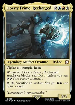 Liberty Prime, Recharged - Foil Light Play, English Magic the Gathering MTG Univ - Image 1