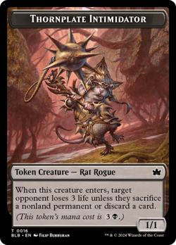x4 Thornplate Intimidator TBLB Bloomburrow MTG 16 TOKEN M/NM 4x - Image 1