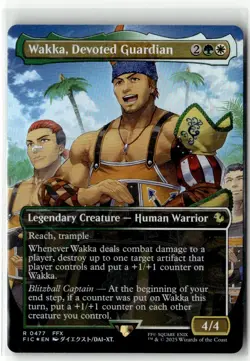 Wakka, Devoted Guardian (Borderless) (Chocobo Track Foil) R Commander: FINAL FAN - Image 1