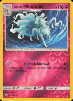 Pokemon - Alolan Ninetales #145/236 - SM - Cosmic Eclipse Reverse Holo - Image 1