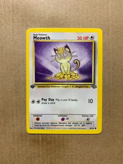 1st Edition Meowth 56/64 Jungle Set - Common Pokemon Card - NM/Mint - Image 1