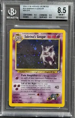 POKEMON~SABRINA’S GENGAR~14/132~GYM HEROES~BGS 8.5 - Image 1