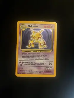 Pokemon Base Set Alakazam #1/102 Unlimited Holo Rare - Image 1