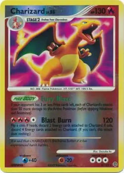 Damaged Charizard - 3/132 - Holo Rare - Reverse Holo Pokemon Secret Wonders - Image 1