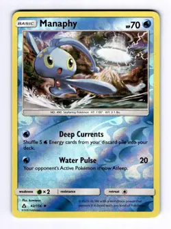 Manaphy SM - Ultra Prism #42 (2018) Uncommon Reverse Holo NM Pokemon - Image 1