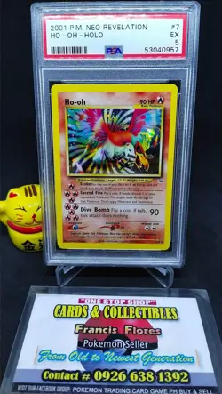 Pokemon GRADED Card - PSA 5: HO-OH #7 - HOLO (NEO REVELATION) YEAR 2001 - Image 1