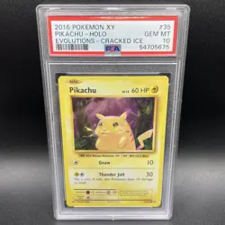 2016 Pokemon Pikachu Cracked Ice Holo #35 XY Evolutions PSA 10 Rare - Image 1