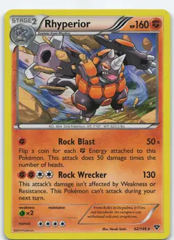 Rhyperior 62/146 Holo Rare Holo XY Base Set LP Pokemon - Image 1