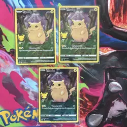 x3 Lot of Pokemon TCG Pikachu 5/25 Celebrations Holo NM - Image 1