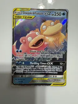 Pokemon Sun and Moon Unified Minds Slowpoke Psyduck GX Tag Team 35/236 Creased - Image 1